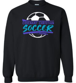 Black Crewneck Sweatshirt (Covenant Christian Soccer Design A)