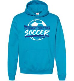 Teal Hoodie (Covenant Christian Soccer Design A)