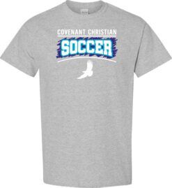 Sport Gray Short Sleeve T-Shirt (Covenant Christian Soccer Design B)