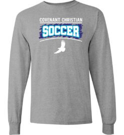 Sport Gray Long Sleeve T-Shirt (Covenant Christian Soccer Design B)