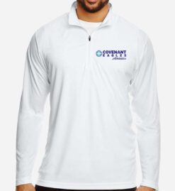 Men's White Performance Quarter-Zip (Covenant Christian Athletics)