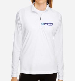 Women's White Performance Quarter-Zip (Covenant Christian Athletics)