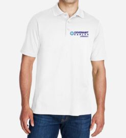 Men's White Performance Polo (Covenant Christian Athletics)