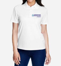 Women's White Performance Polo (Covenant Christian Athletics)