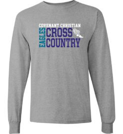 Sport Gray Long Sleeve T-Shirt (Covenant Christian Cross Country Design A)