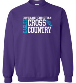 Purple Crewneck Sweatshirt (Covenant Christian Cross Country Design A)