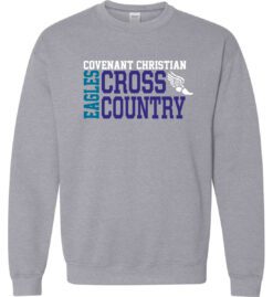 Sport Gray Crewneck Sweatshirt (Covenant Christian Cross Country Design A)