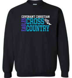 Black Crewneck Sweatshirt (Covenant Christian Cross Country Design A)