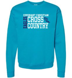 Teal Crewneck Sweatshirt (Covenant Christian Cross Country Design A)