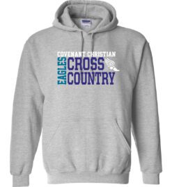 Sport Gray Hoodie (Covenant Christian Cross Country Design A)