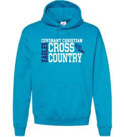Teal Hoodie (Covenant Christian Cross Country Design A)