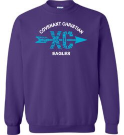 Purple Crewneck Sweatshirt (Covenant Christian Cross Country Design B)