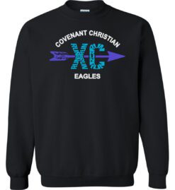 Black Crewneck Sweatshirt (Covenant Christian Cross Country Design B)