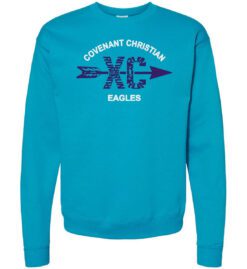 Teal Crewneck Sweatshirt (Covenant Christian Cross Country Design B)