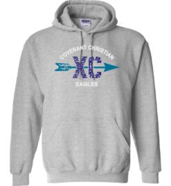 Sport Gray Hoodie (Covenant Christian Cross Country Design B)