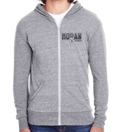Gray Triblend Full-Zip Light Hoodie (Moran Elementary Design B)