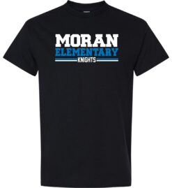 Black Short Sleeve T-Shirt (Moran Elementary Design C)
