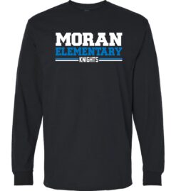 Black Long Sleeve T-Shirt (Moran Elementary Design C)