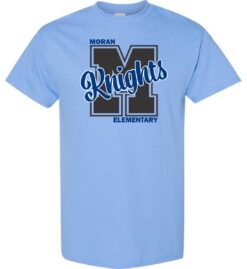 Carolina Blue Short Sleeve T-Shirt (Moran Elementary Design D)