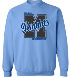 Carolina Blue Crewneck Sweatshirt (Moran Elementary Design D)