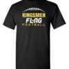 Black Short Sleeve T-Shirt (Kingsmen Flag Football Design A)