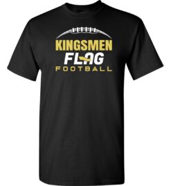 Black Short Sleeve T-Shirt (Kingsmen Flag Football Design A)