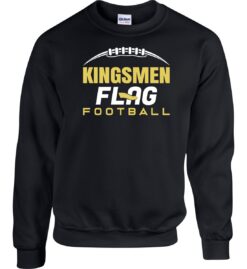 Black Crewneck Sweatshirt (Kingsmen Flag Football Design A)