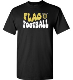 Black Short Sleeve T-Shirt (Kingsmen Flag Football Design B)