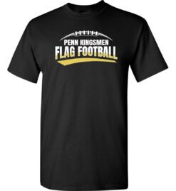 Black Short Sleeve T-Shirt (Kingsmen Flag Football Design C)