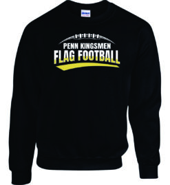 Black Crewneck Sweatshirt (Kingsmen Flag Football Design C)