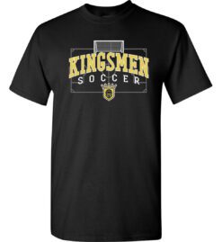 Black Short Sleeve T-Shirt (Kingsmen Soccer Design F)