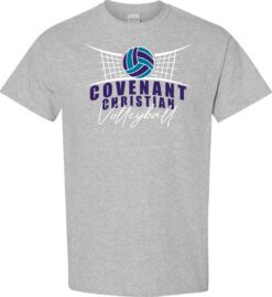 Sport Gray Short Sleeve T-Shirt (Covenant Christian Volleyball Design A)