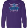 Purple Long Sleeve T-Shirt (Covenant Christian Volleyball Design A)