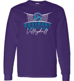 Purple Long Sleeve T-Shirt (Covenant Christian Volleyball Design A)