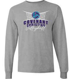 Sport Gray Long Sleeve T-Shirt (Covenant Christian Volleyball Design A)