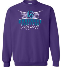 Purple Crewneck Sweatshirt (Covenant Christian Volleyball Design A)