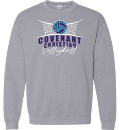 Sport Gray Crewneck Sweatshirt (Covenant Christian Volleyball Design A)