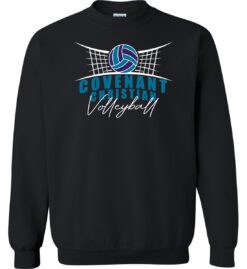 Black Crewneck Sweatshirt (Covenant Christian Volleyball Design A)