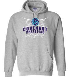 Sport Gray Hoodie (Covenant Christian Volleyball Design A)