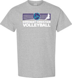 Sport Gray Short Sleeve T-Shirt (Covenant Christian Volleyball Design B)