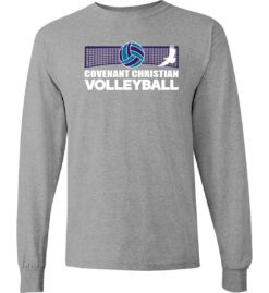 Sport Gray Long Sleeve T-Shirt (Covenant Christian Volleyball Design B)