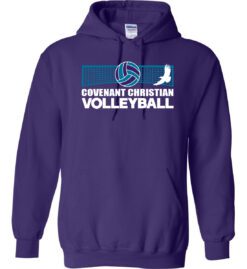 Purple Hoodie (Covenant Christian Volleyball Design B)