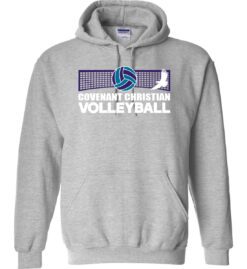 Sport Gray Hoodie (Covenant Christian Volleyball Design B)