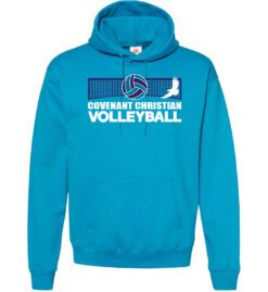 Teal Hoodie (Covenant Christian Volleyball Design B)