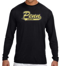 Black Long Sleeve Cooling Performance T-Shirt (Kingsmen Bowling Design A)