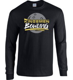 Black Long Sleeve T-Shirt (Kingsmen Bowling Design B)