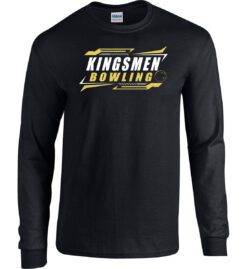 Black Long Sleeve T-Shirt (Kingsmen Bowling Design C)