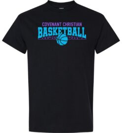Black Short Sleeve T-Shirt (Covenant Christian Basketball Design B)