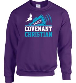 Purple Crewneck Sweatshirt (Covenant Christian Cheer Design B)
