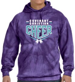 Spider Purple Tie-Dyed Hoodie (Covenant Christian Cheer Design A)